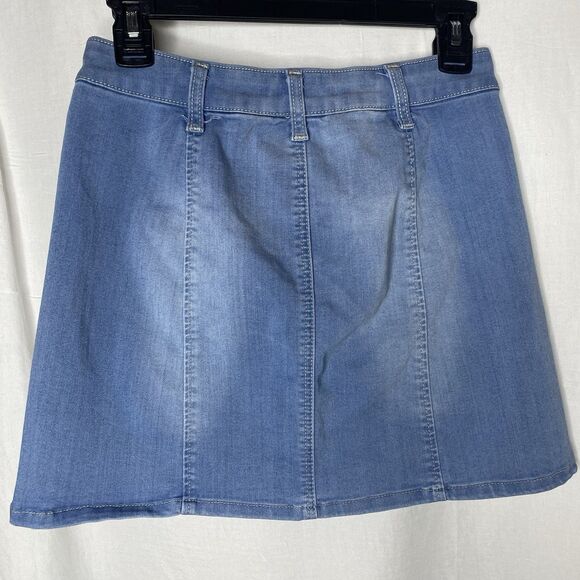 Celebrity Pink Denim Mini Skirt Women's Junior 3 / 26 Button Front Stretch Blue - Picture 2 of 8
